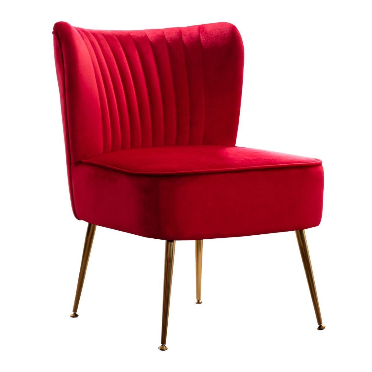 22" Wide Channel Tufted Velvet Accent Chair