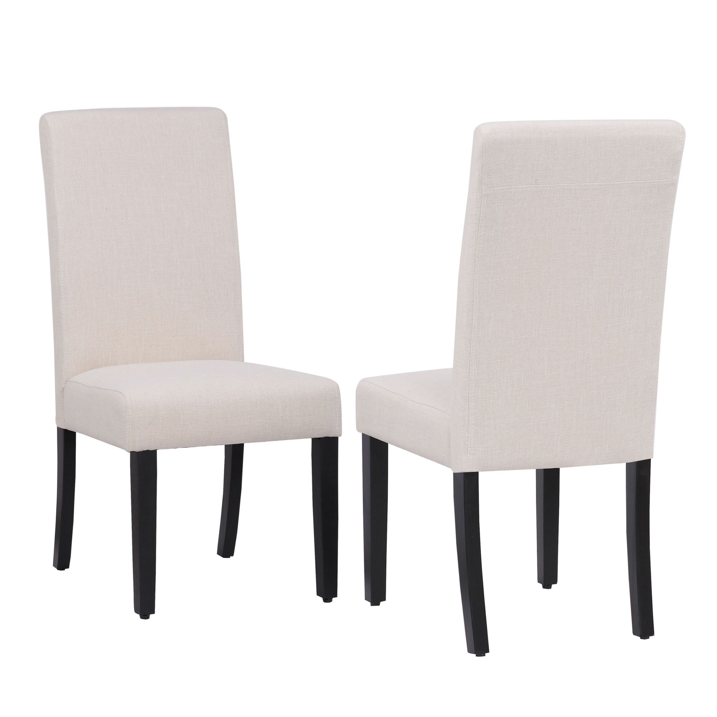 Linen Fabric Upholstered Dining Chair (Set of 2)