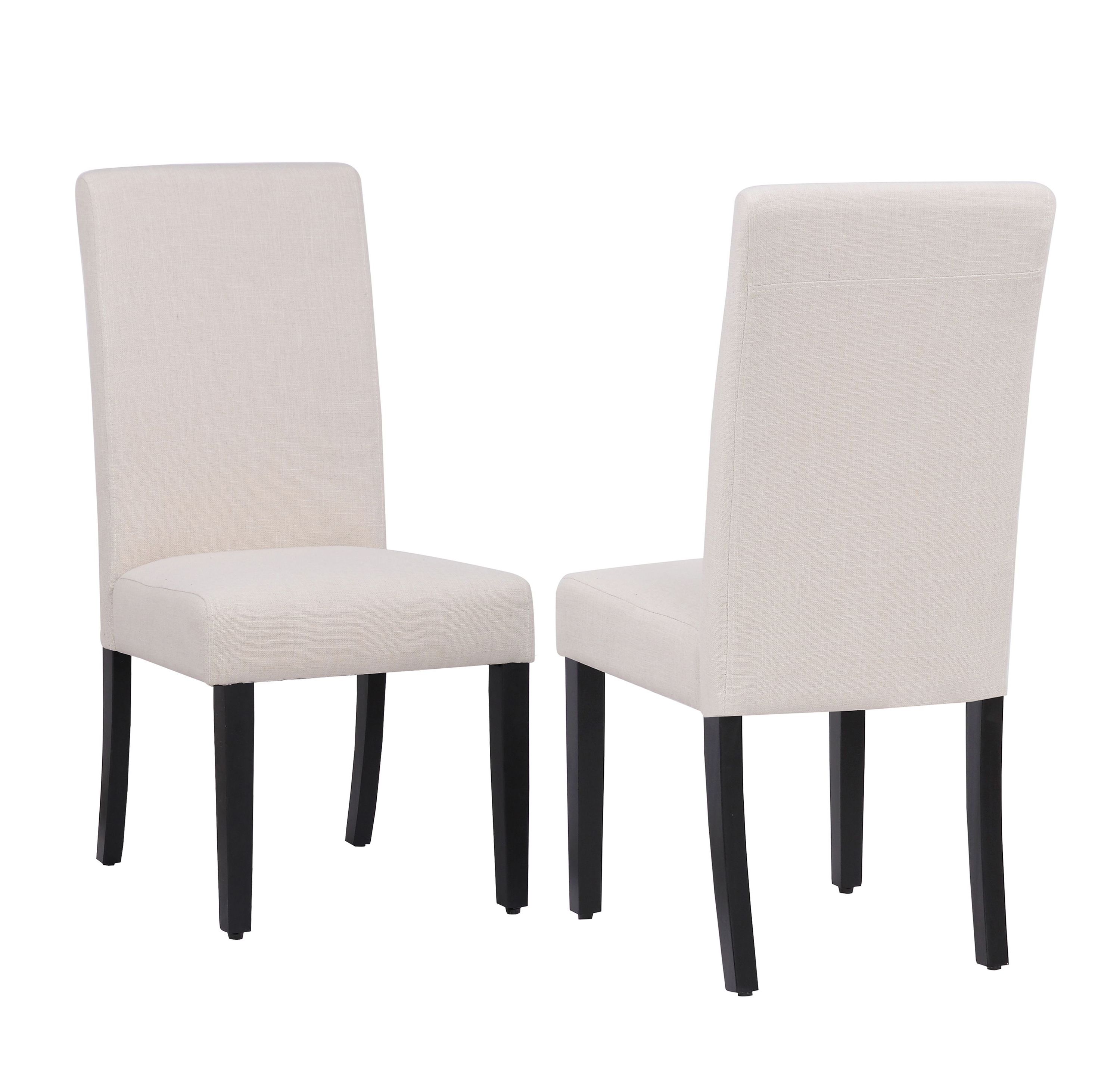 Linen Fabric Upholstered Dining Chair (Set of 2)