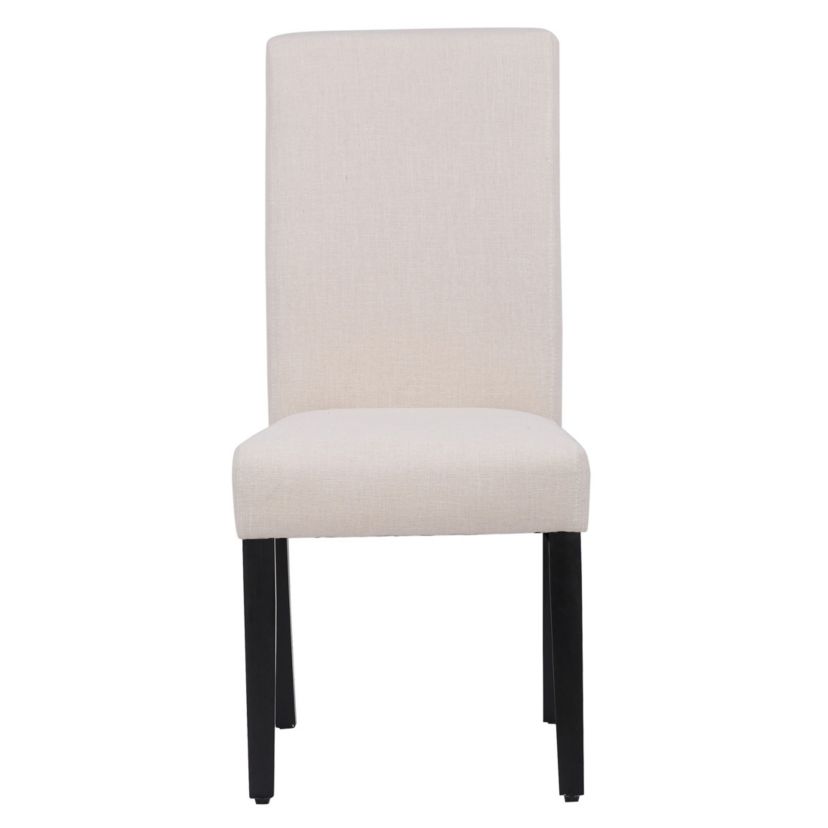 Linen Fabric Upholstered Dining Chair (Set of 2)