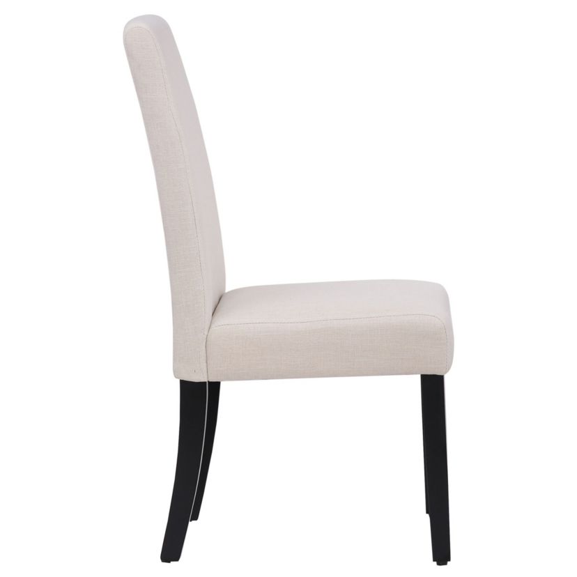 Linen Fabric Upholstered Dining Chair (Set of 2)