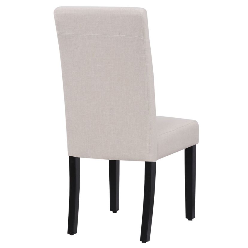 Linen Fabric Upholstered Dining Chair (Set of 2)