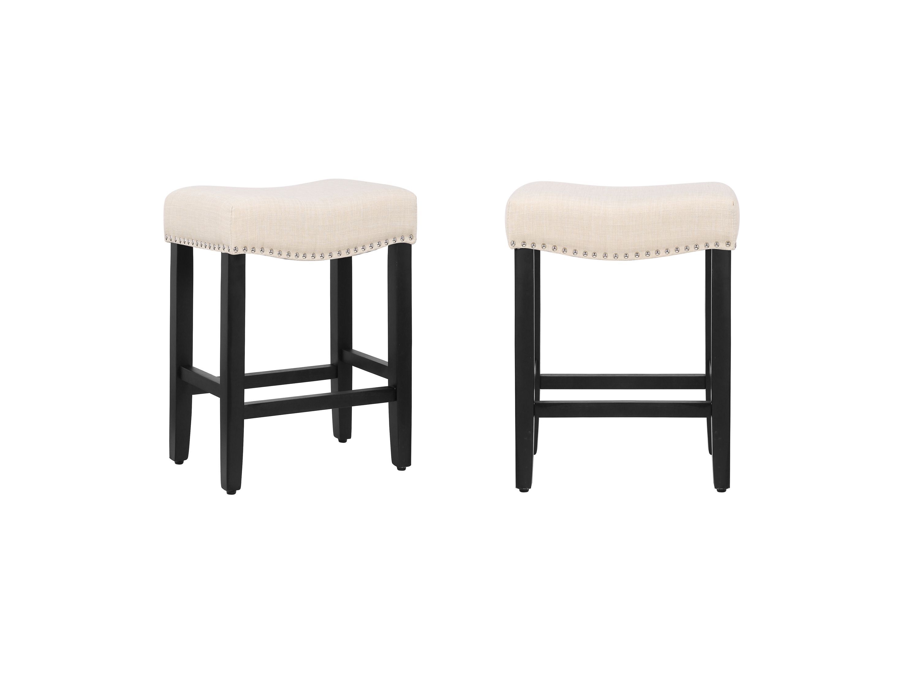 24" Upholstered Nail Head Counter Stool (Set of 2)