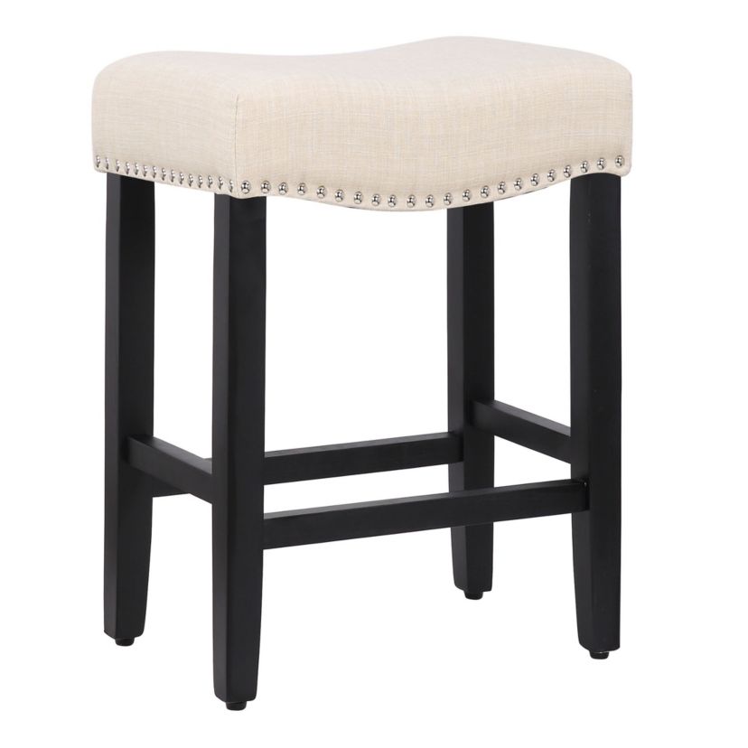 24" Upholstered Nail Head Counter Stool (Set of 2)