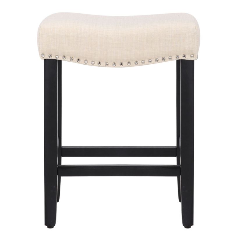 24" Upholstered Nail Head Counter Stool (Set of 2)