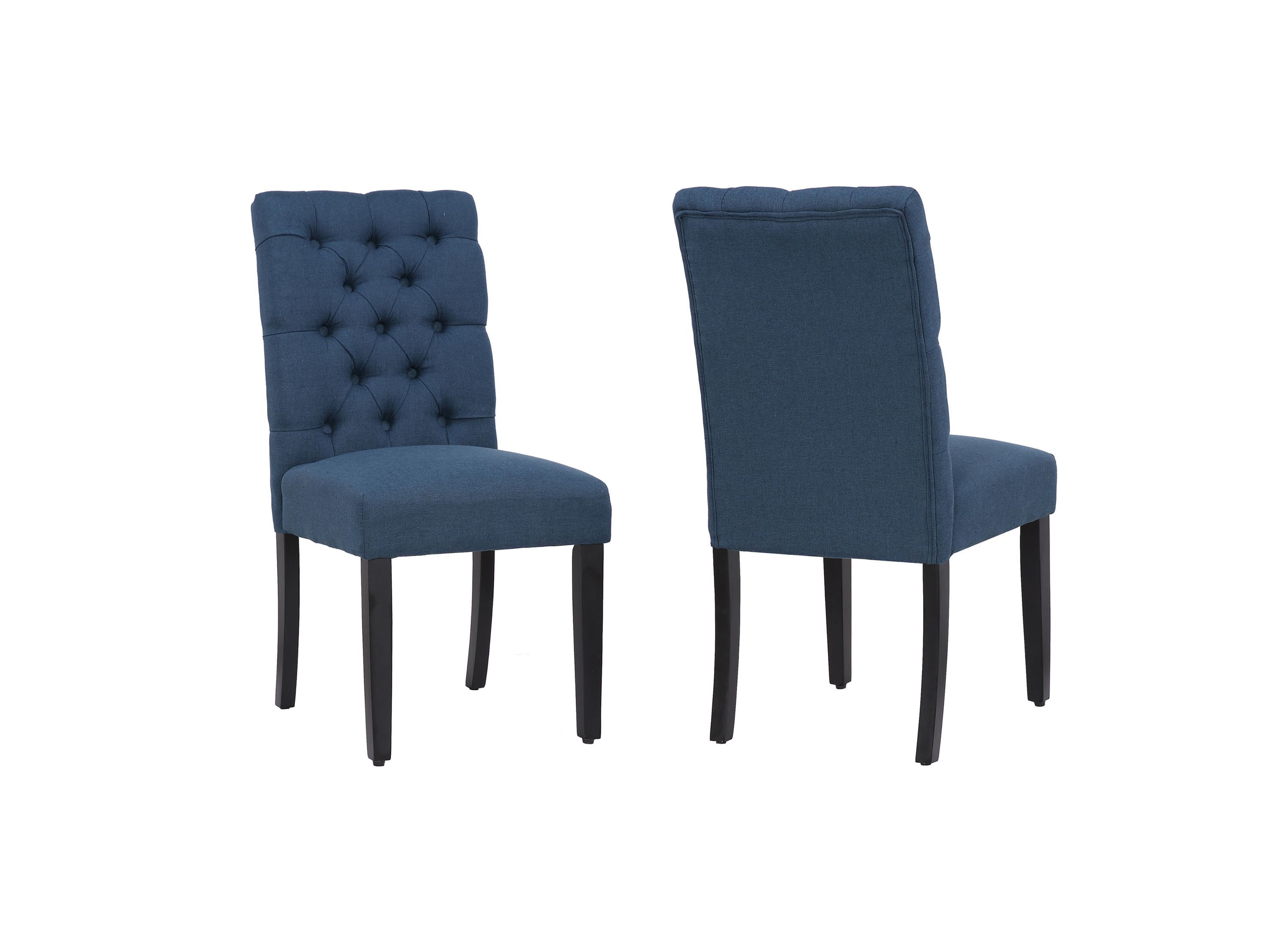 Linen Button Tufted Upholstered Side Chair (Set of 2)