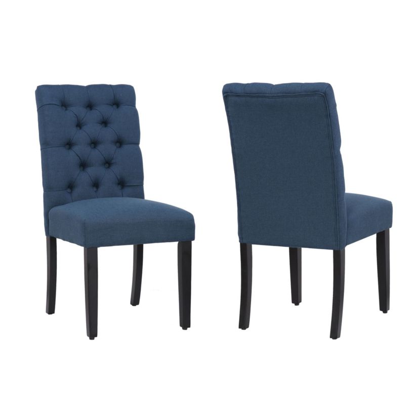 Linen Button Tufted Upholstered Side Chair (Set of 2)