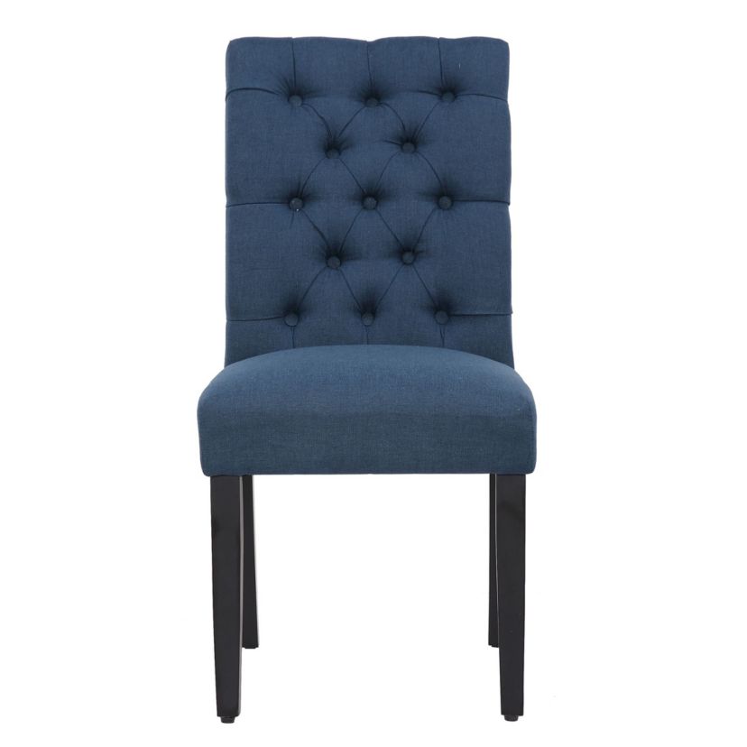 Linen Button Tufted Upholstered Side Chair (Set of 2)