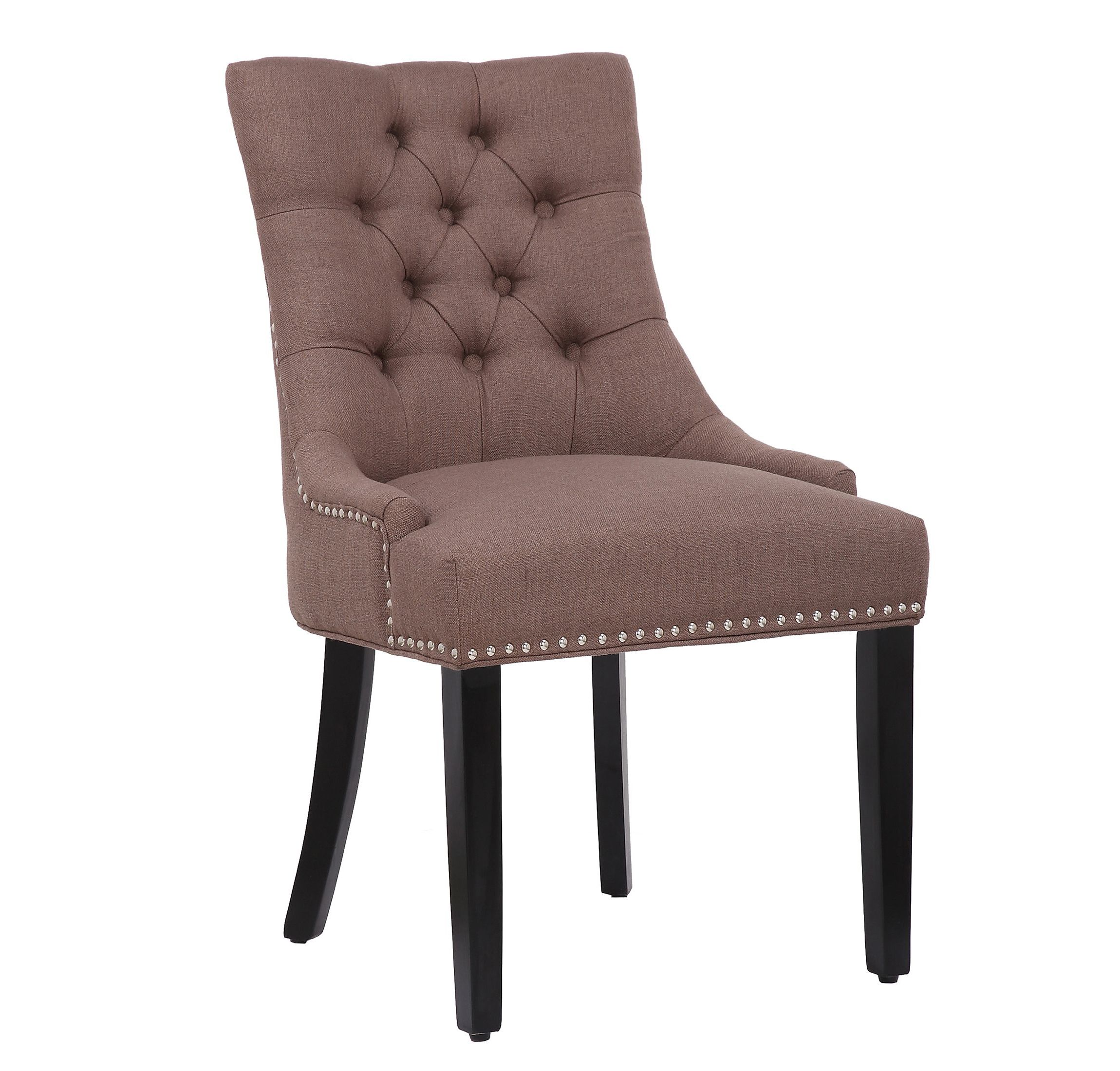 Linen Fabric Tufted Upholstered Dining Chair