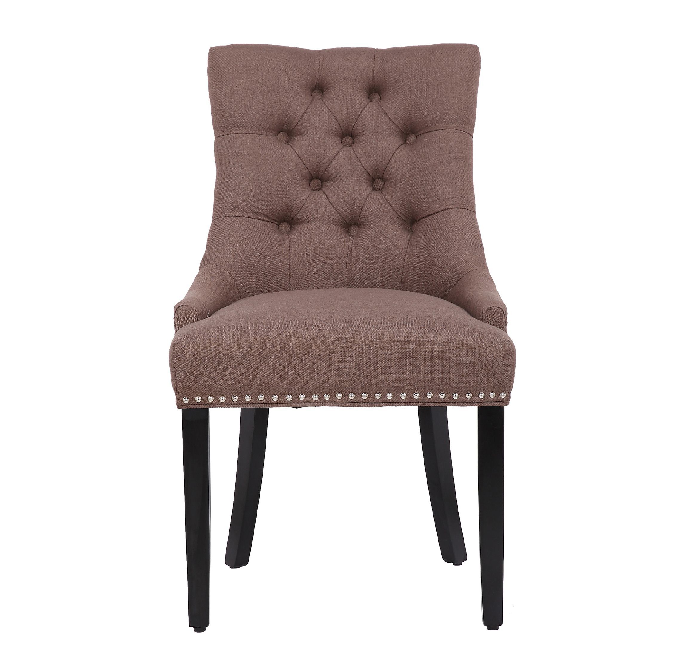 Linen Fabric Tufted Upholstered Dining Chair