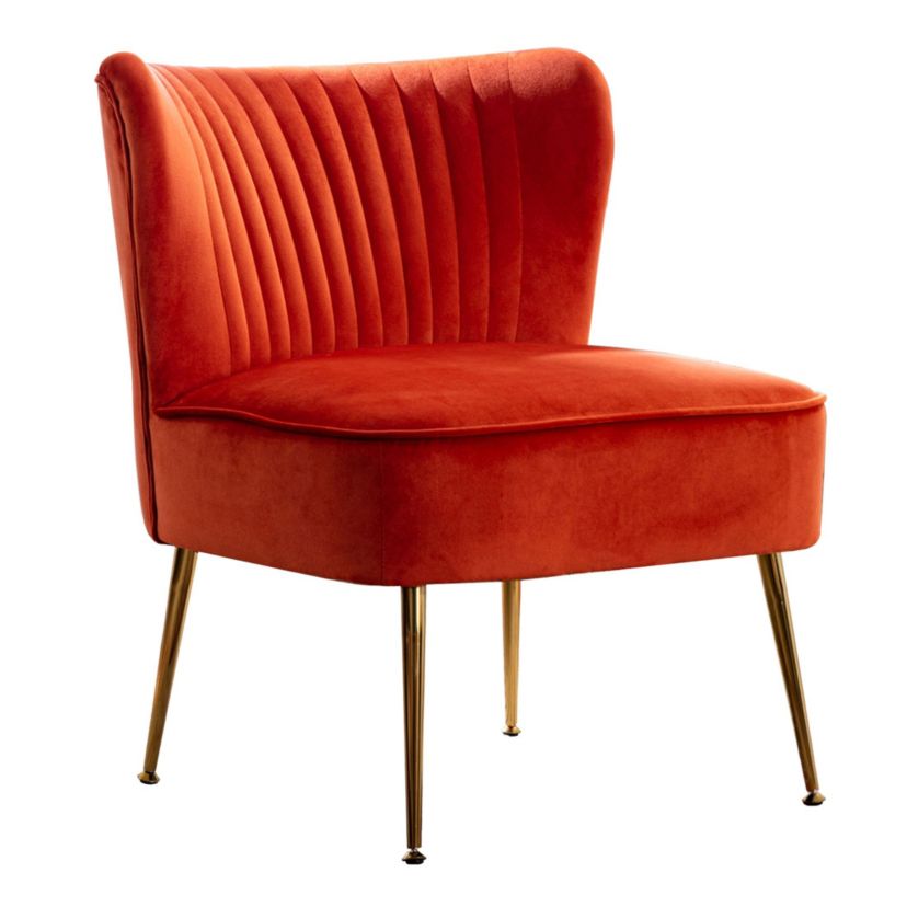 25" Wide Channel Tufted Velvet Accent Chair