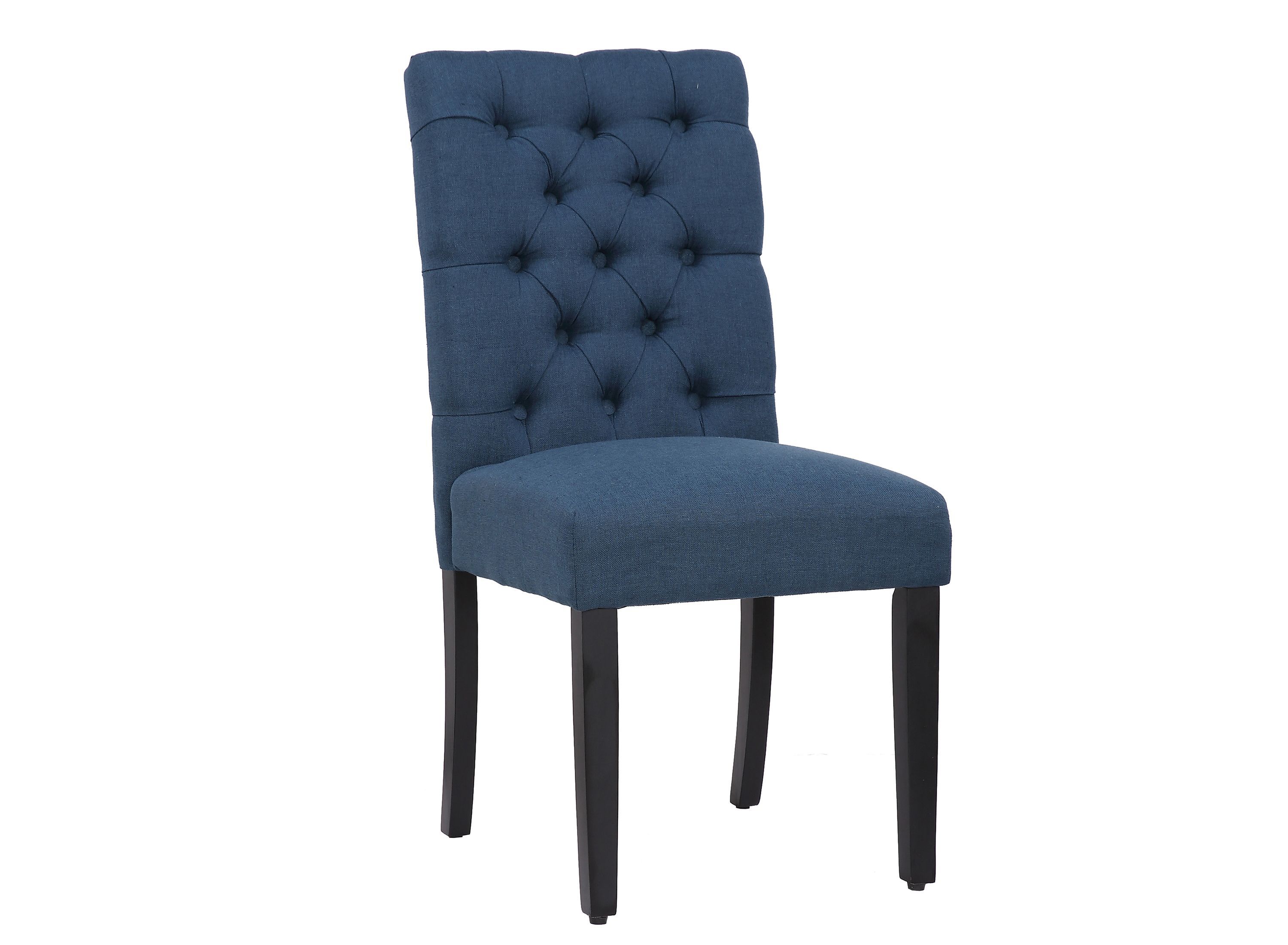 Linen Button Tufted Upholstered Side Chair
