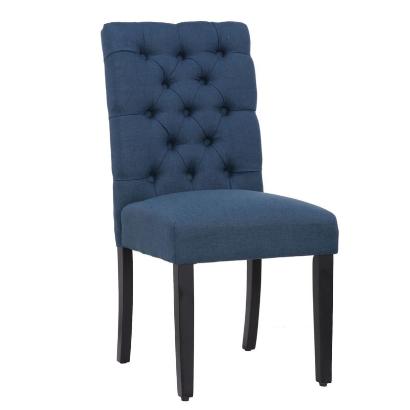 Linen Button Tufted Upholstered Side Chair