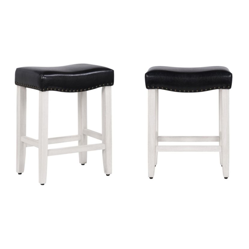 24" Upholstered Nail Head Counter Stool (Set of 2)