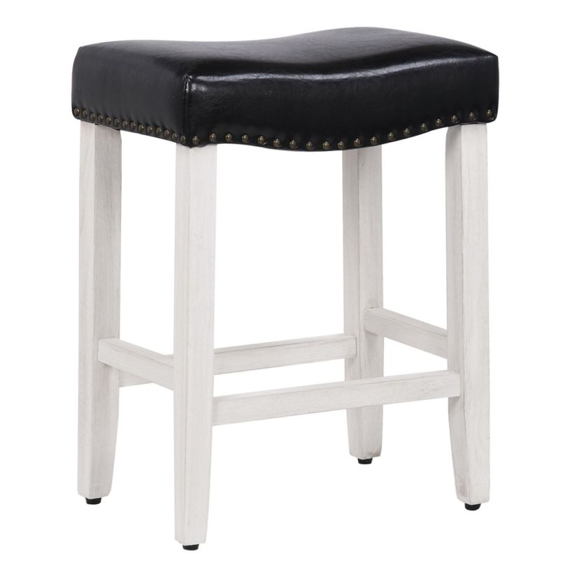 24" Upholstered Nail Head Counter Stool (Set of 2)