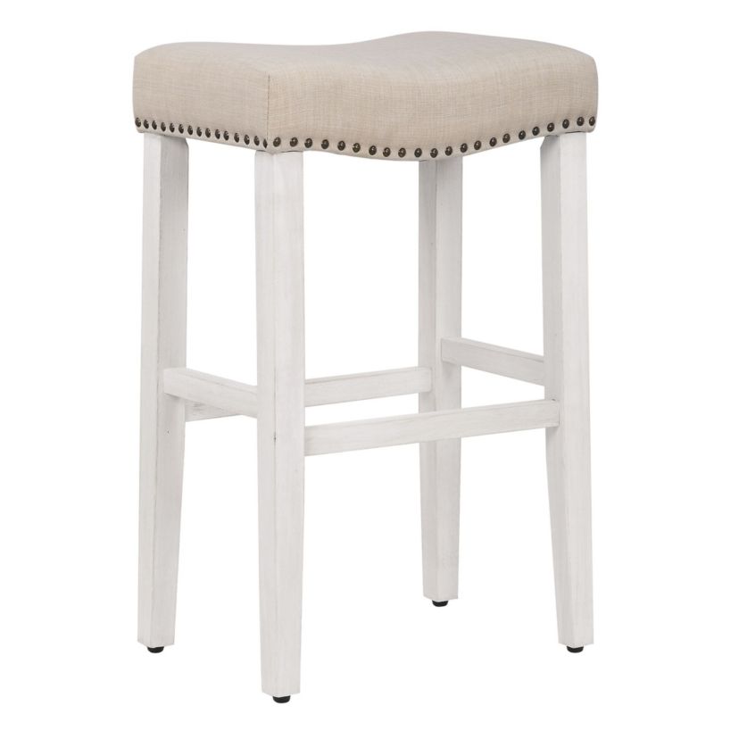24" Upholstered Nail Head Bar Stool (Set of 2)