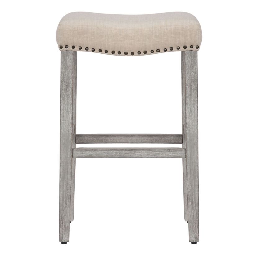 29" Upholstered Nail Head Bar Stool (Set of 2)