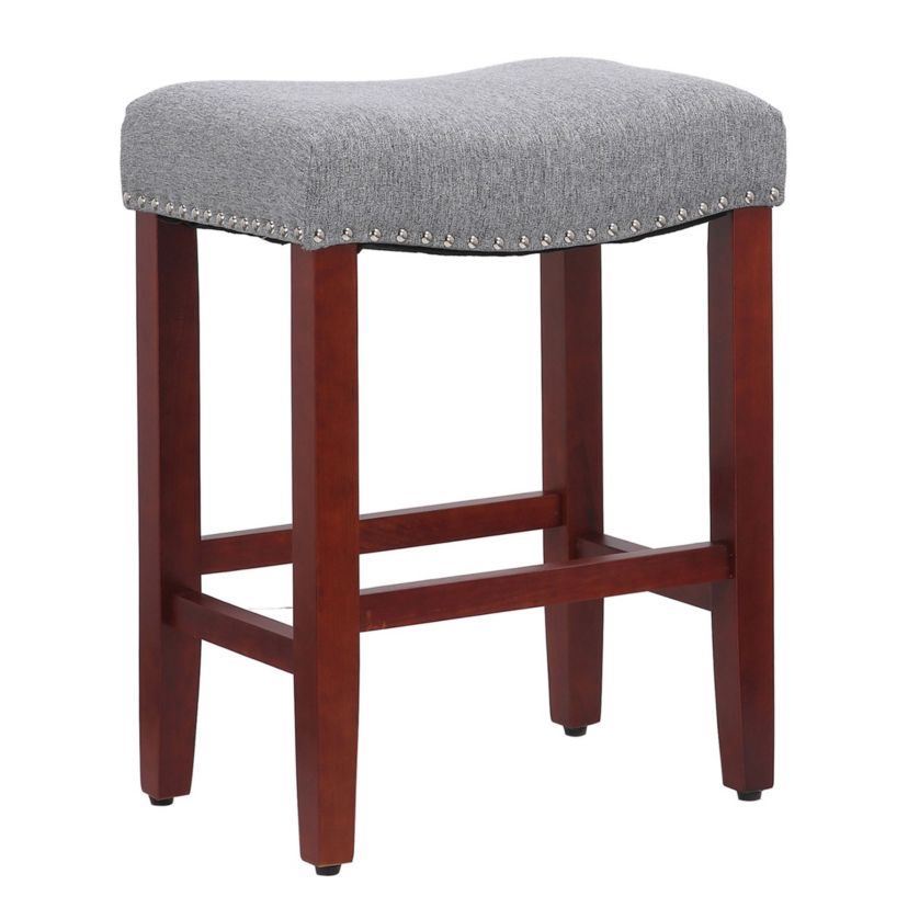 24" Upholstered Nail Head Counter Stool (Set of 2)