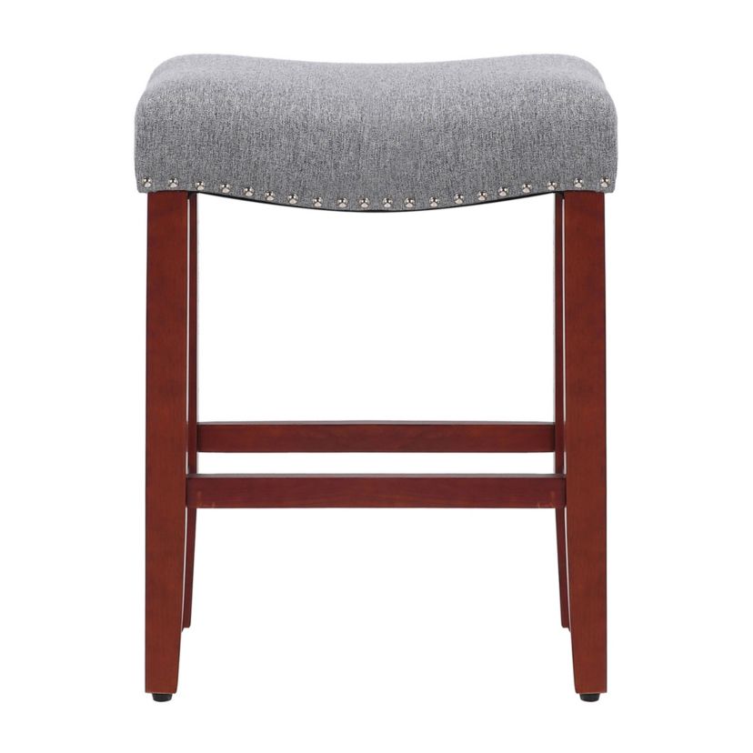 24" Upholstered Nail Head Counter Stool (Set of 2)