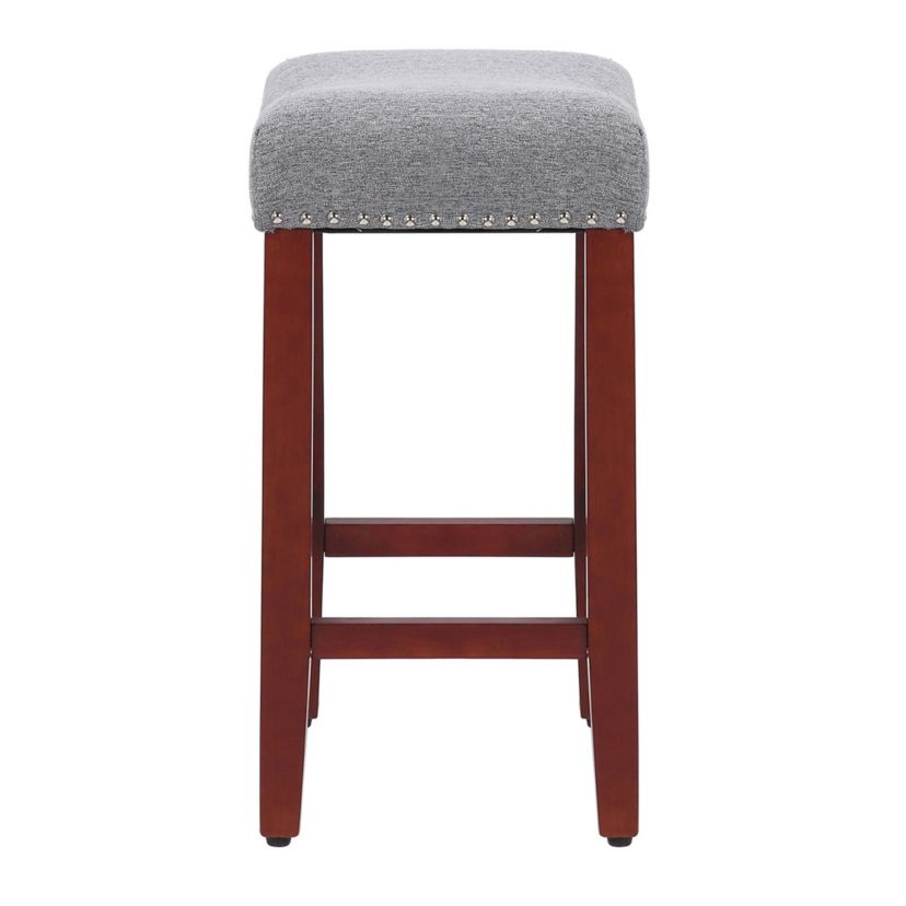 24" Upholstered Nail Head Counter Stool (Set of 2)