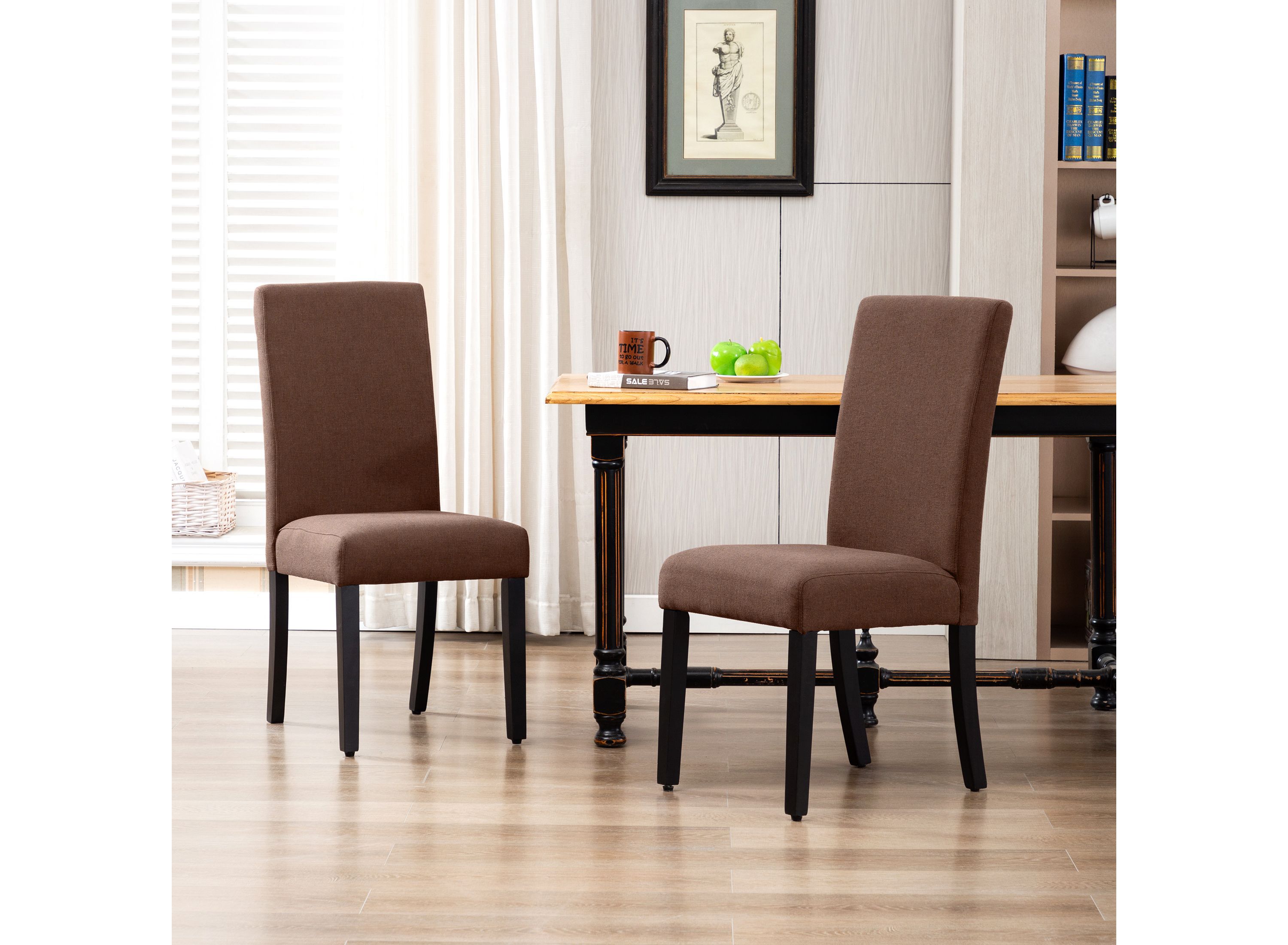 Linen Fabric Upholstered Dining Chair