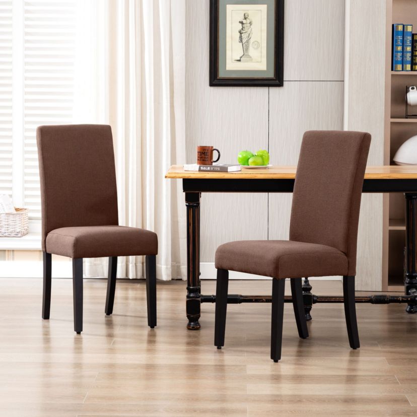 Linen Fabric Upholstered Dining Chair