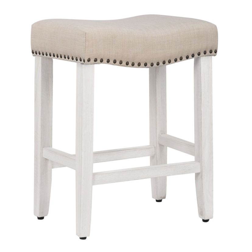 24" Upholstered Nail Head Counter Stool