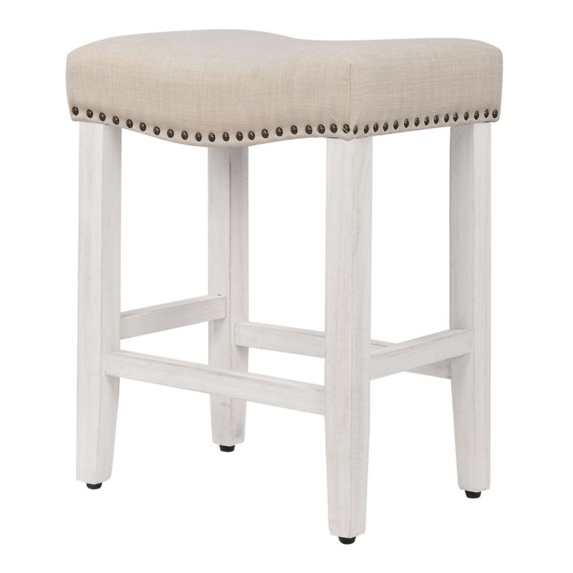 24" Upholstered Nail Head Counter Stool