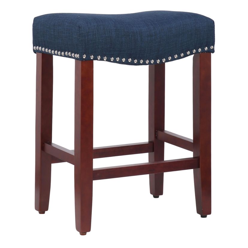 24" Upholstered Nail Head Counter Stool