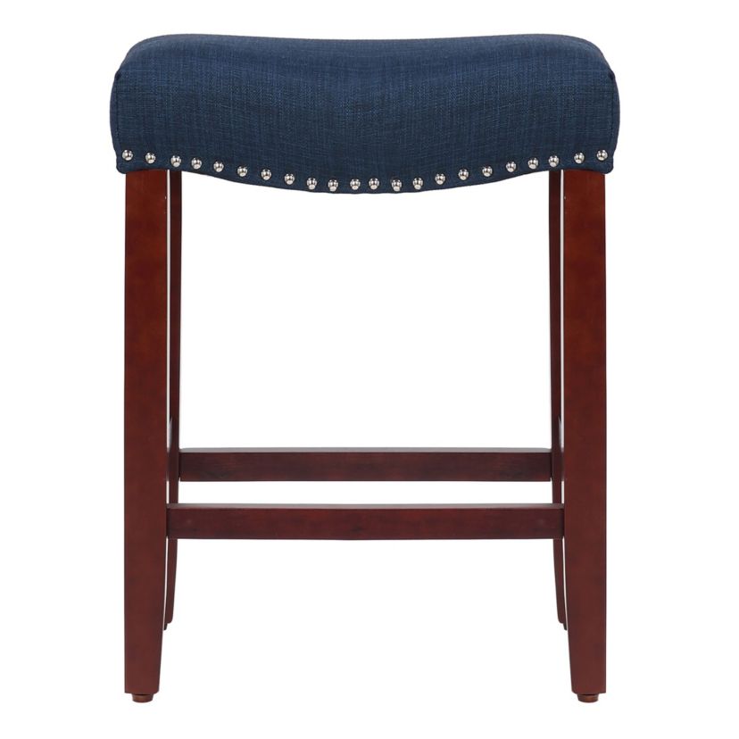 24" Upholstered Nail Head Counter Stool