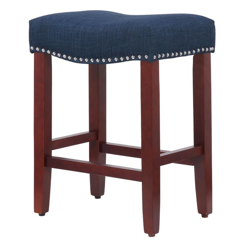 24" Upholstered Nail Head Counter Stool