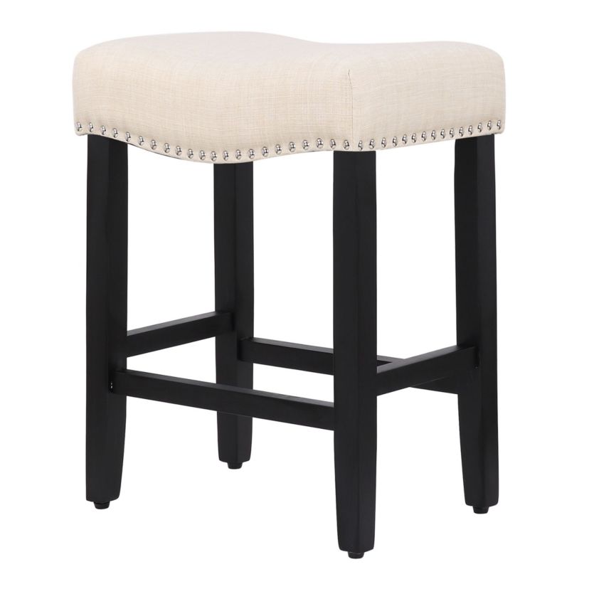 24" Upholstered Nail Head Counter Stool