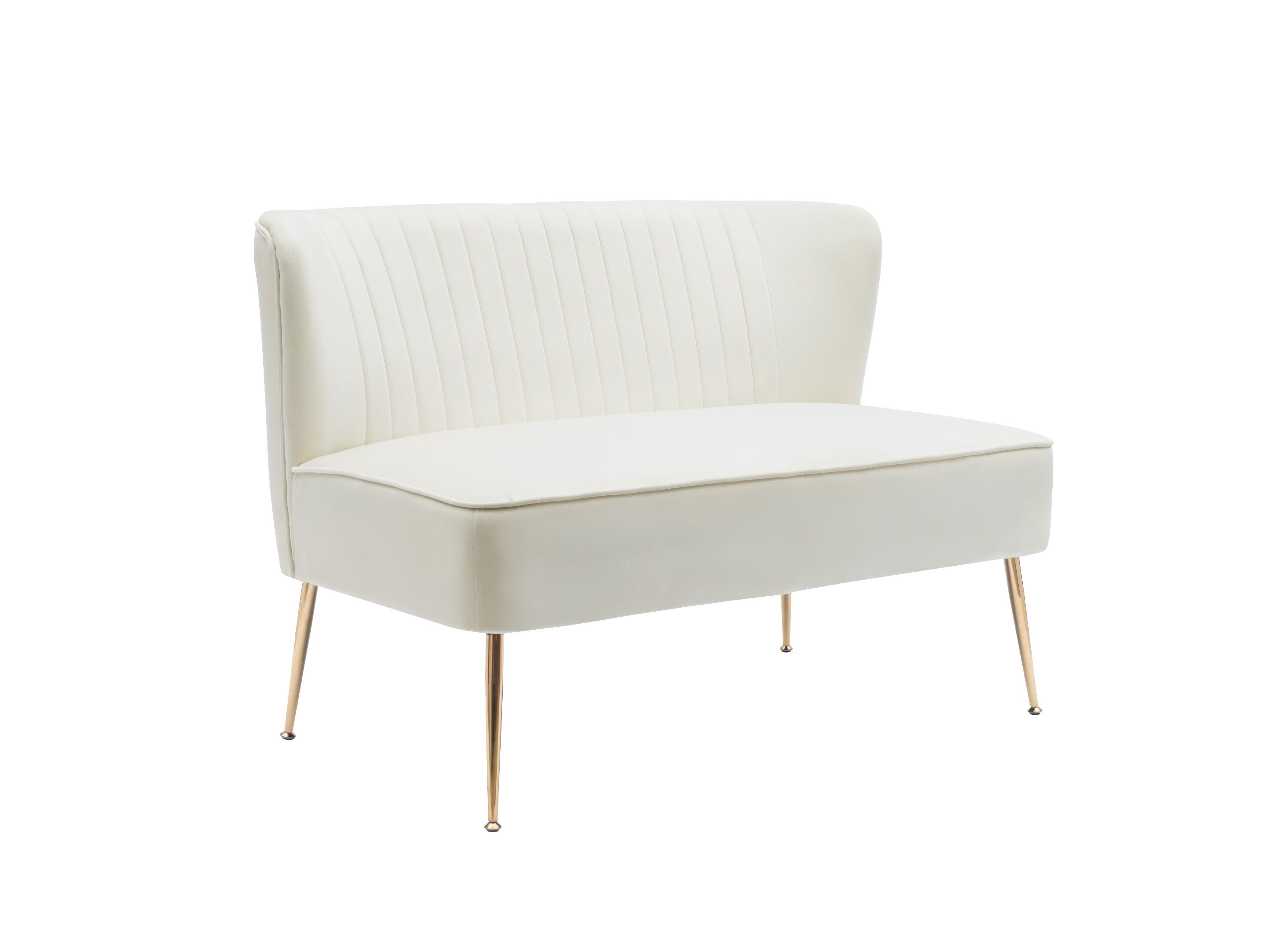 46" Wide Upholstered Velvet Tufted Settee Loveseat