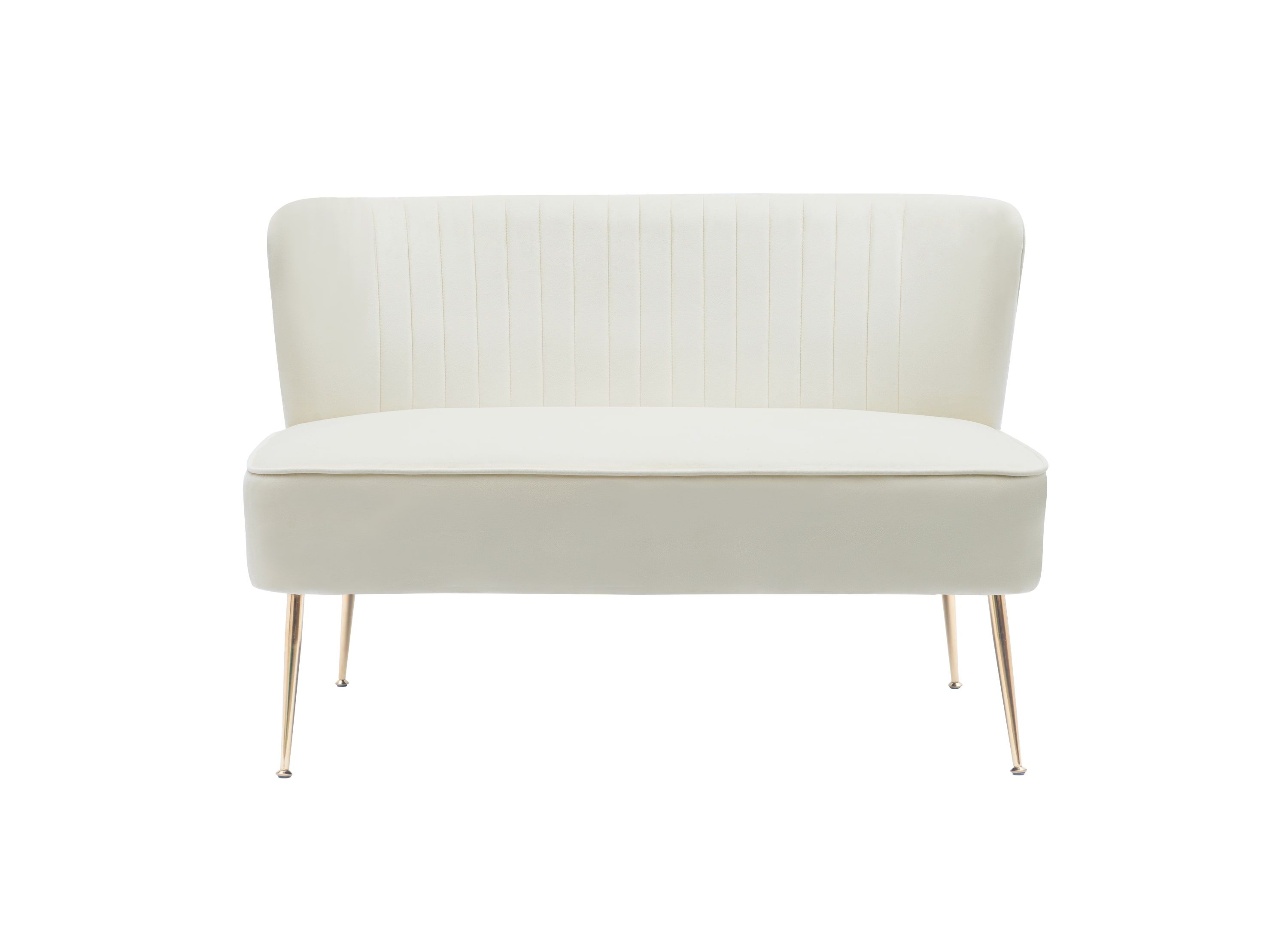 46" Wide Upholstered Velvet Tufted Settee Loveseat