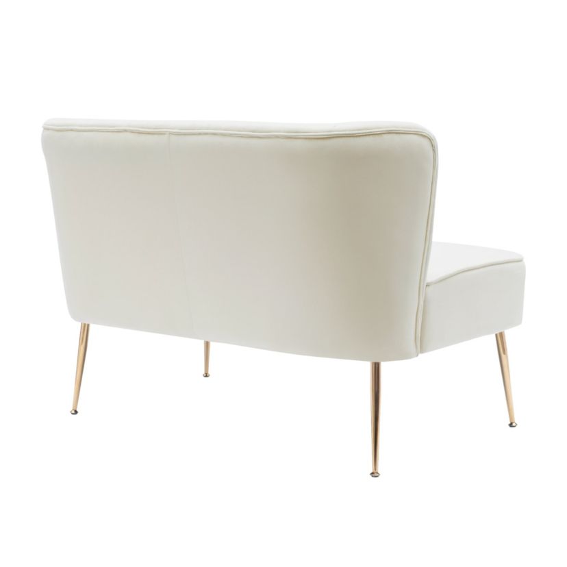 46" Wide Upholstered Velvet Tufted Settee Loveseat