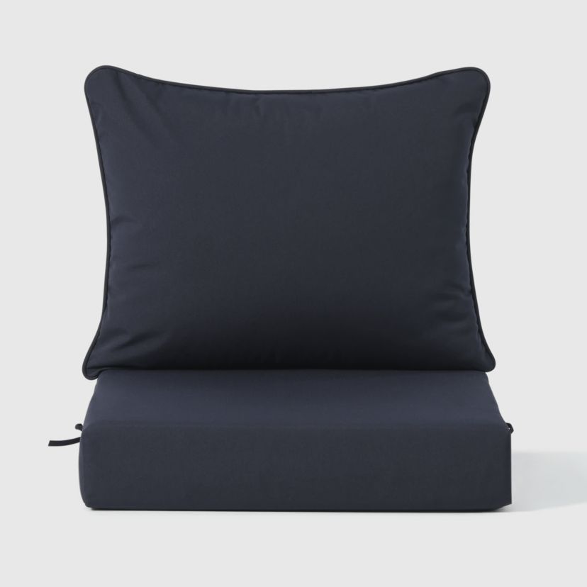 Indoor Outdoor Patio Chair Deep Seating & Back Cushion Set