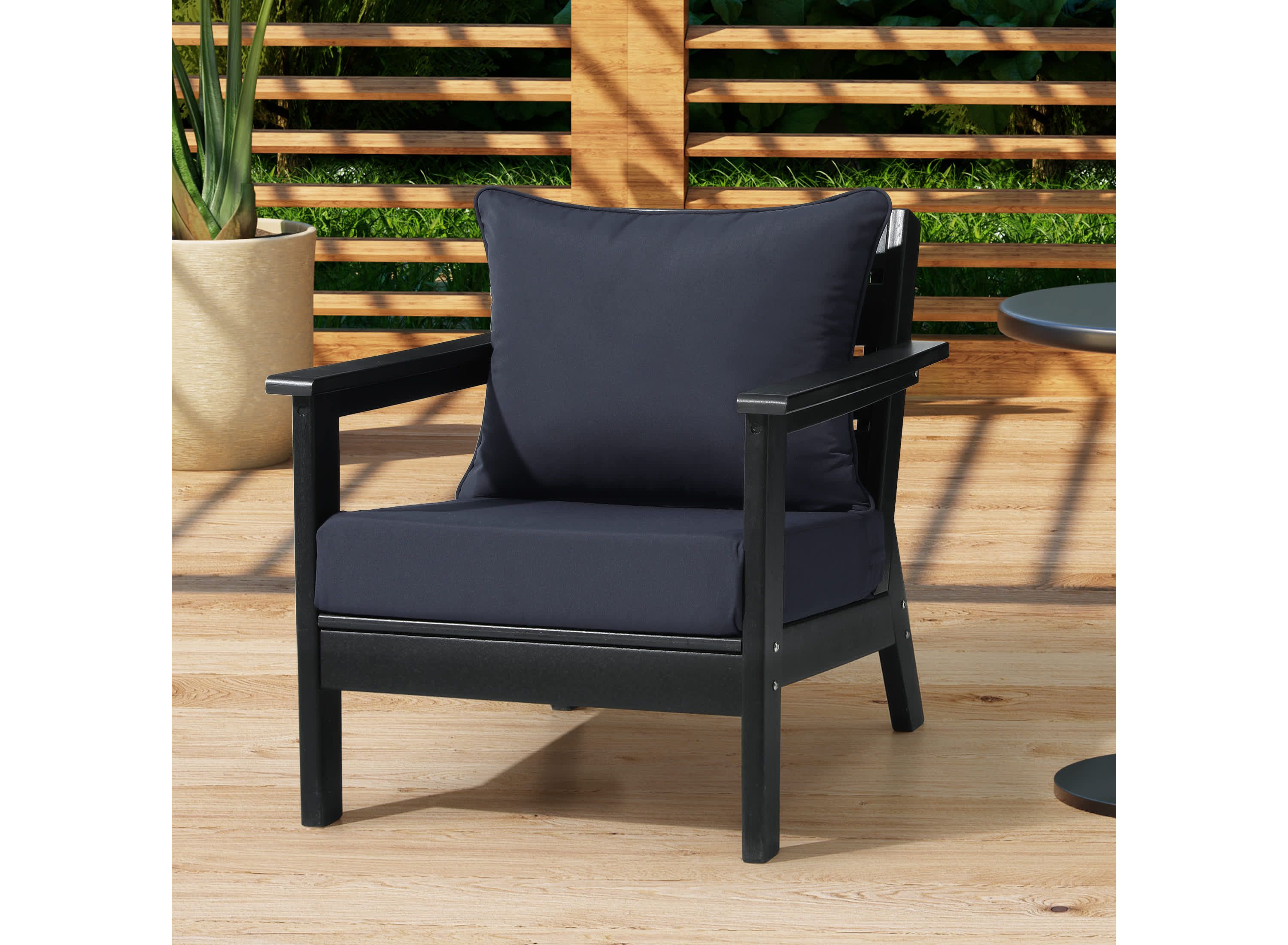 Indoor Outdoor Patio Chair Deep Seating & Back Cushion Set