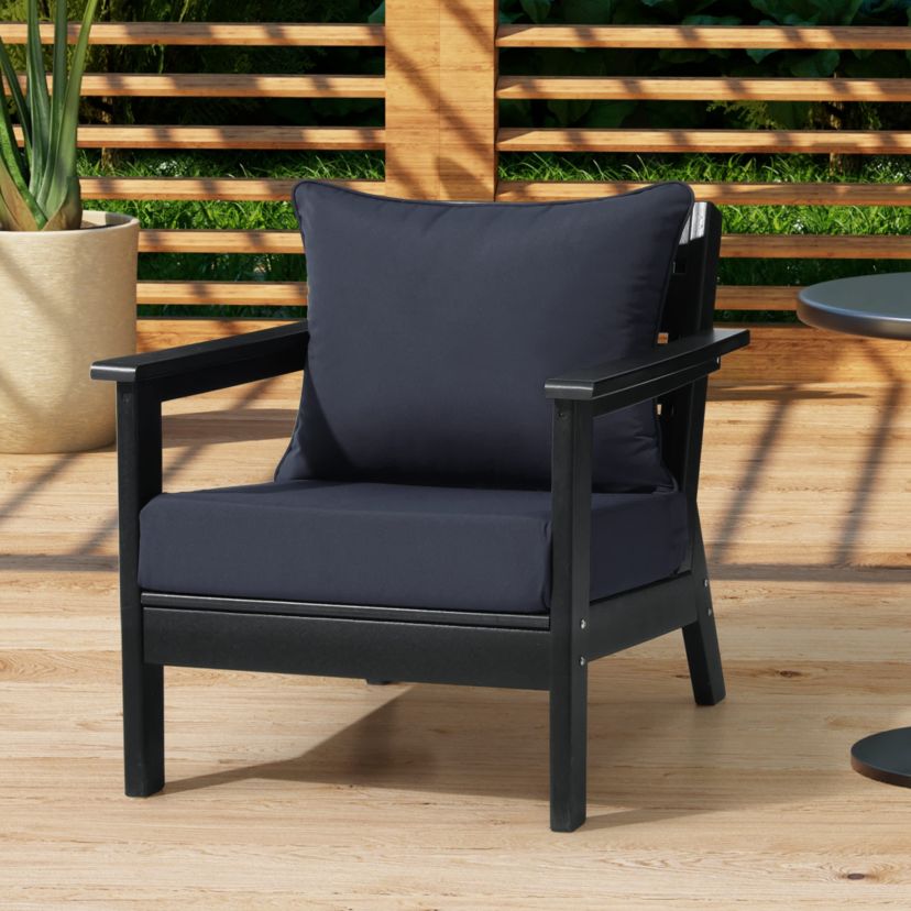 Indoor Outdoor Patio Chair Deep Seating & Back Cushion Set
