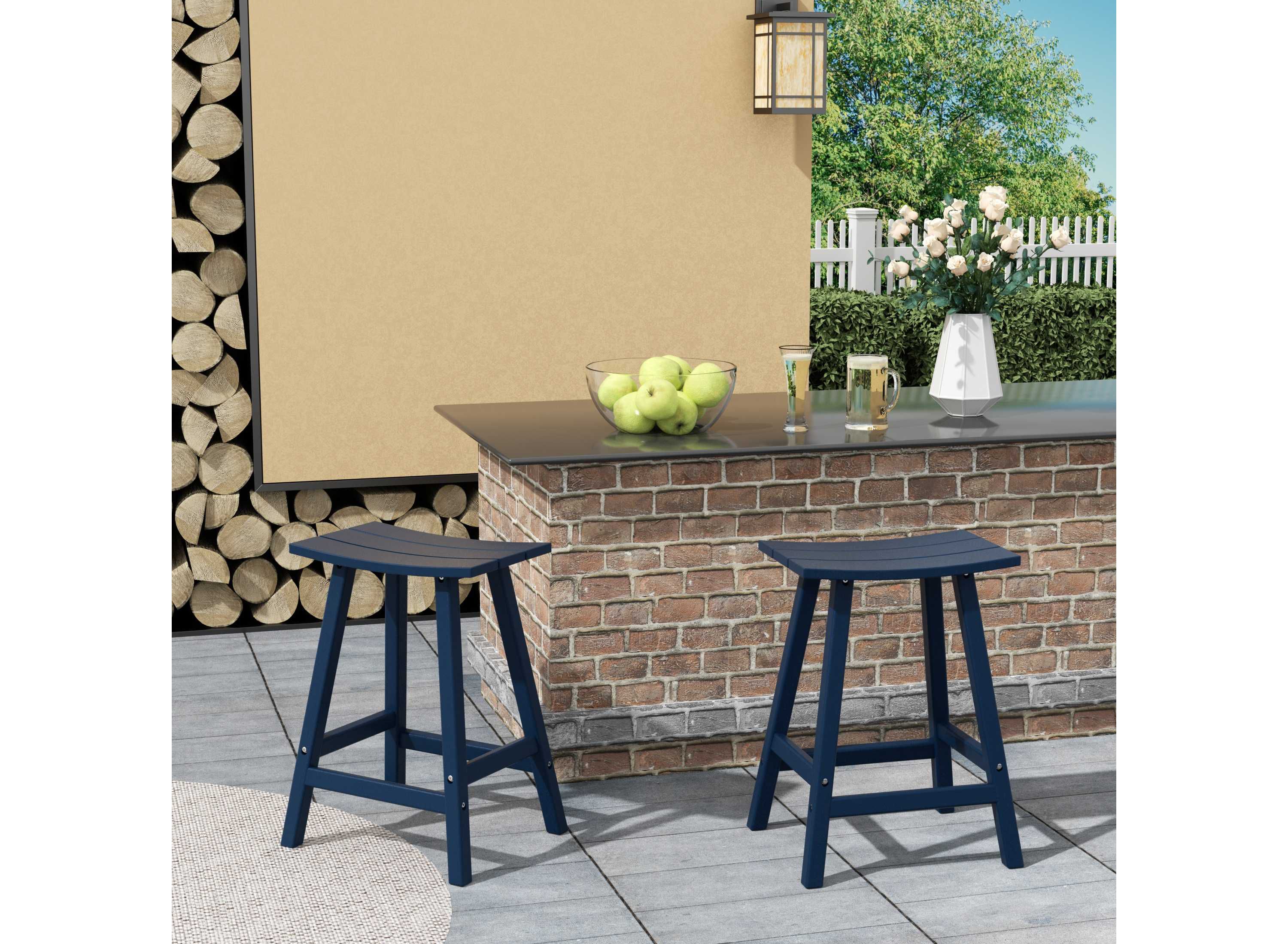24" All-Weather Outdoor Counter Stool (Set of 2)