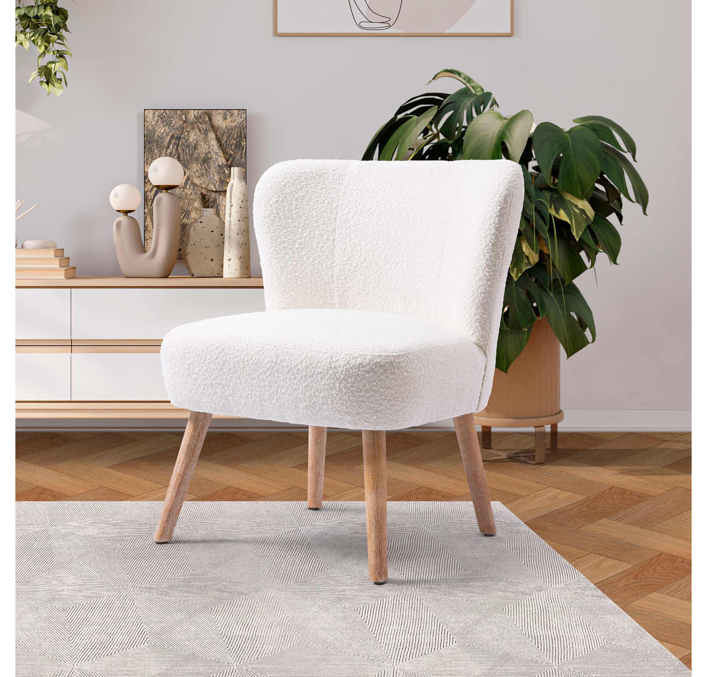 25" Wide Water and Stain Resistant Boucle Upholstered Accent Chair