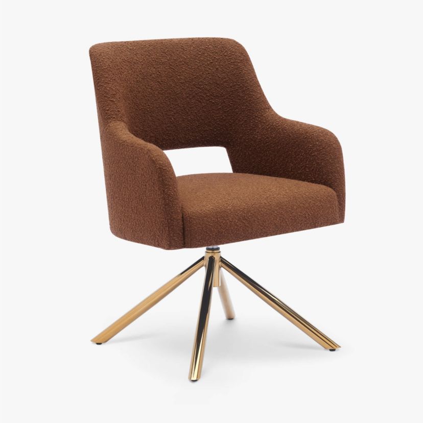 Water and Stain Resistant Boucle Upholstered Swivel Accent Chair