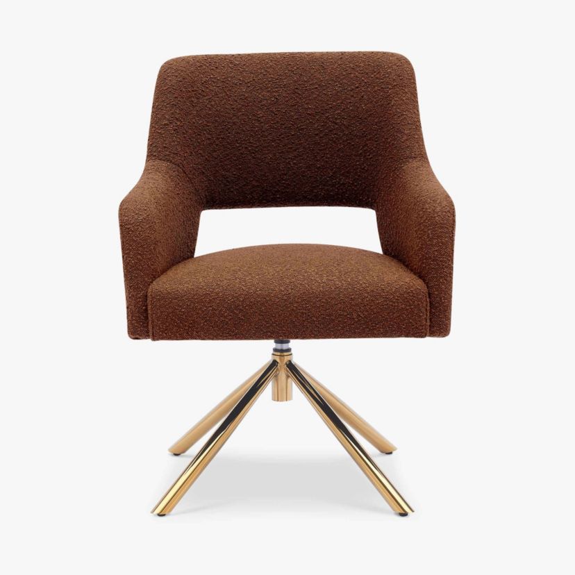 Water and Stain Resistant Boucle Upholstered Swivel Accent Chair