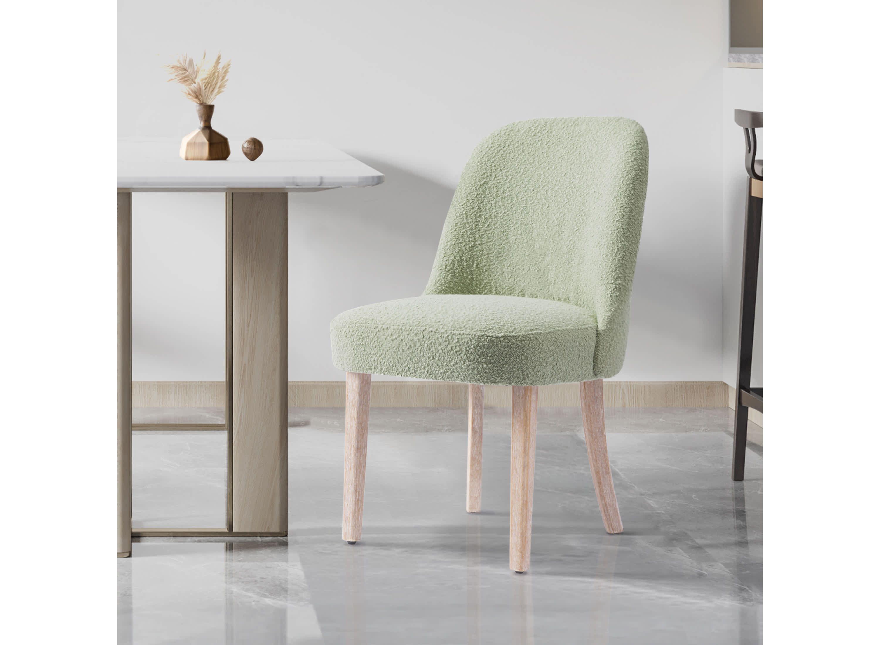 Water and Stain Resistant Boucle Upholstered Side Chair