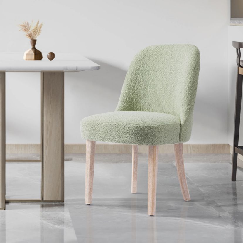 Water and Stain Resistant Boucle Upholstered Side Chair