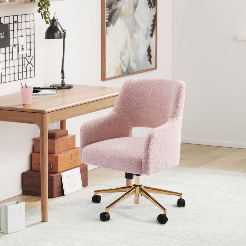 Water and Stain Resistant Boucle Upholstered Task Chair