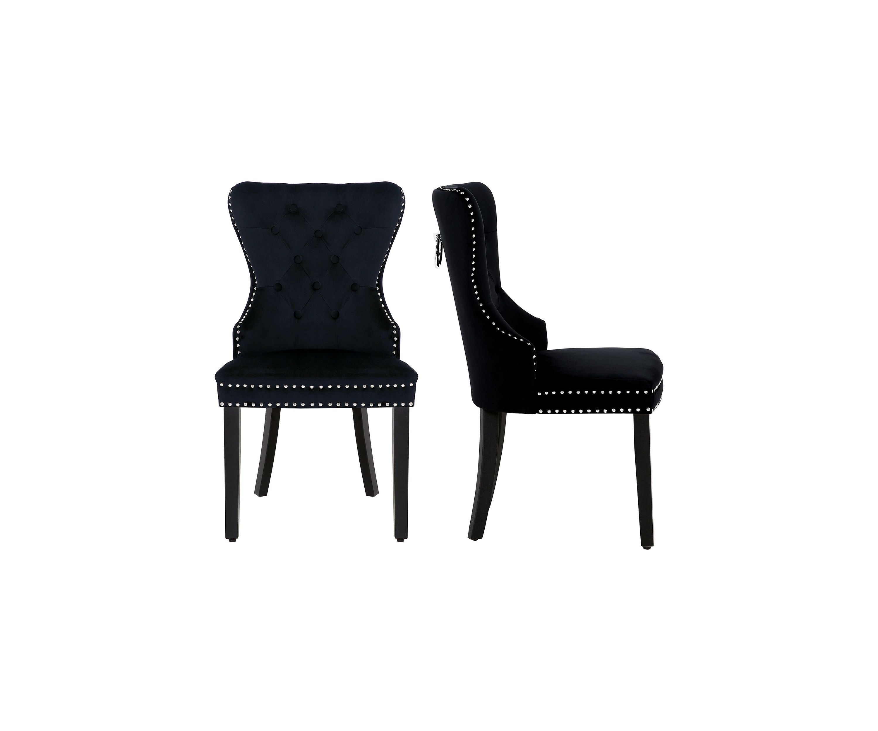 Modern Tufted Velvet Dining Side Chair (Set of 2)