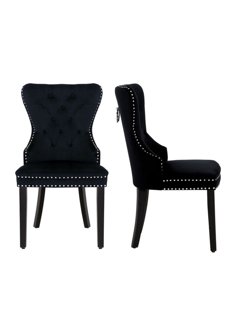 Modern Tufted Velvet Dining Side Chair (Set of 2)