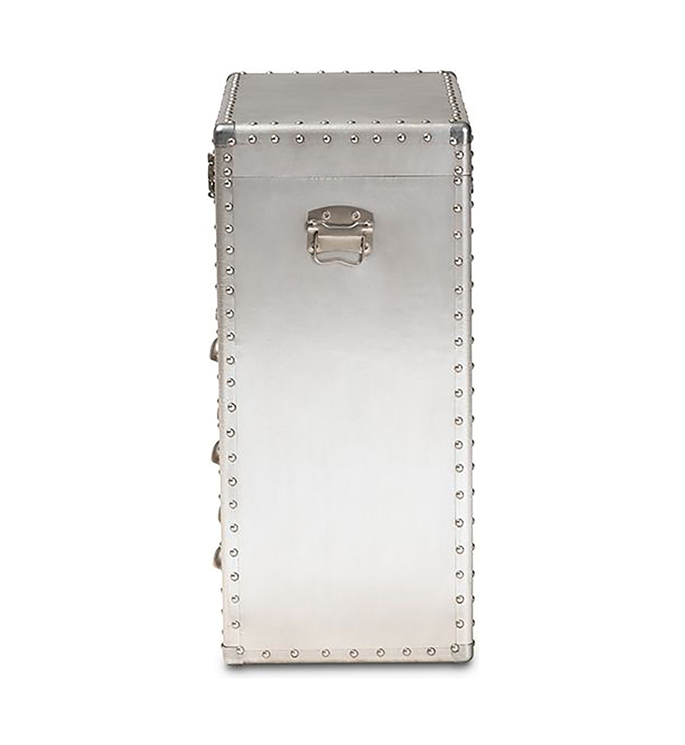 Serge French Industrial Silver Metal 3-Drawer Accent Storage Cabinet