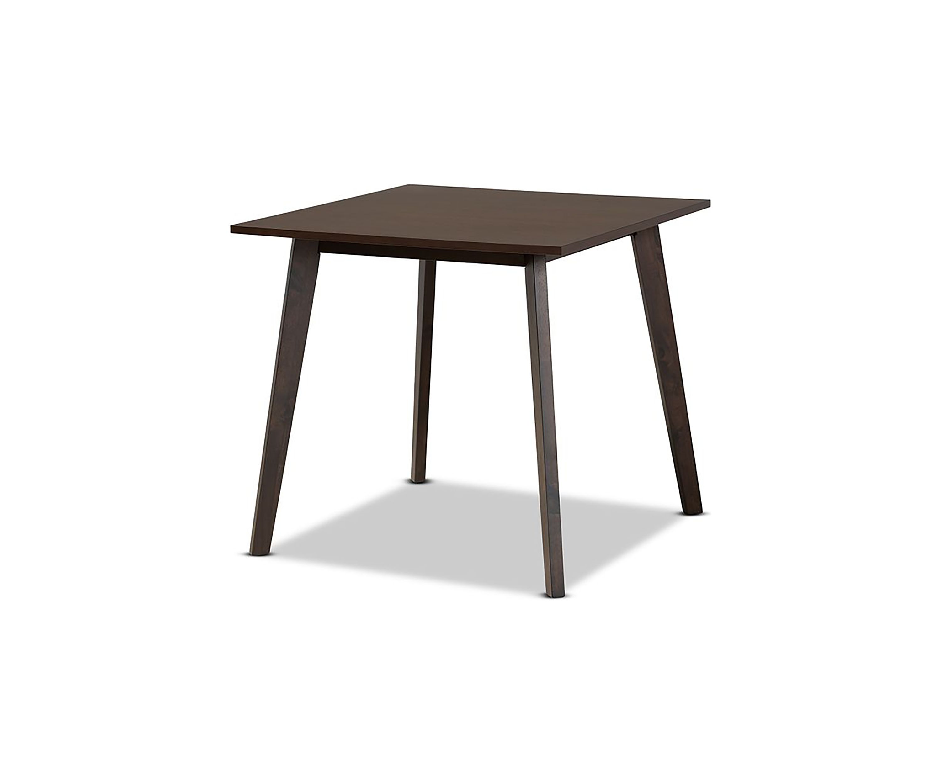 Britte Mid-Century Modern Dark Oak Brown Finished Square Wood Dining Table