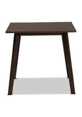 Britte Mid-Century Modern Dark Oak Brown Finished Square Wood Dining Table